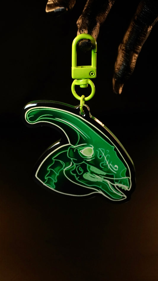 Parasaurolophus Skull | Acrylic Keychain