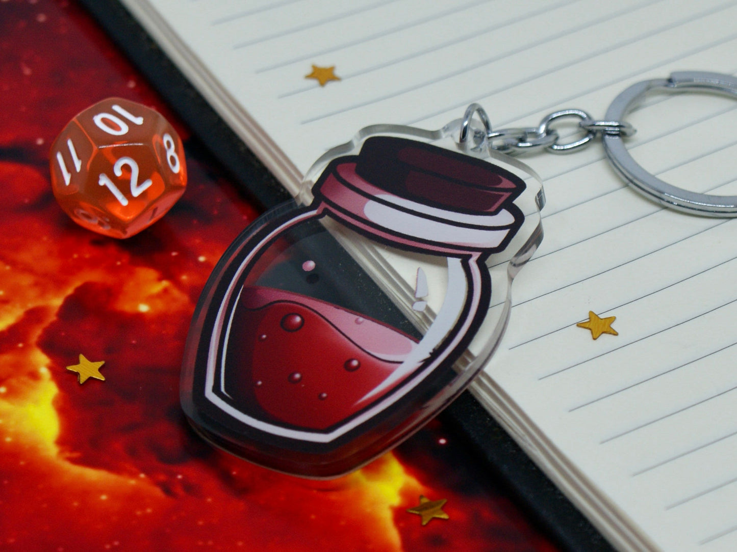 Red Potion Acrylic Keychain 2.5inch | DnD Pathfinder TTRPG Fantasy Gifts & Ita Bag Accessories