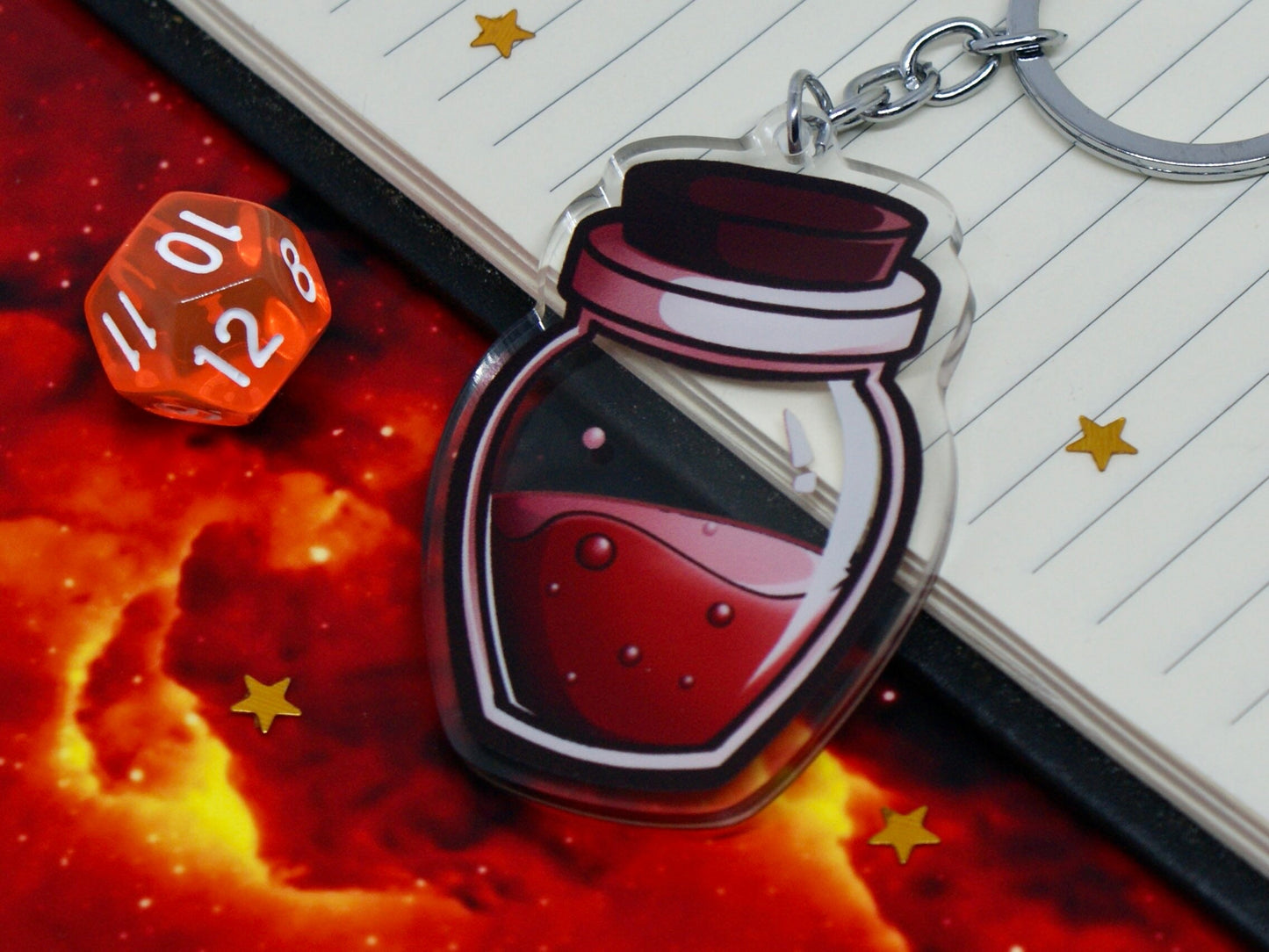 Red Potion Acrylic Keychain 2.5inch | DnD Pathfinder TTRPG Fantasy Gifts & Ita Bag Accessories