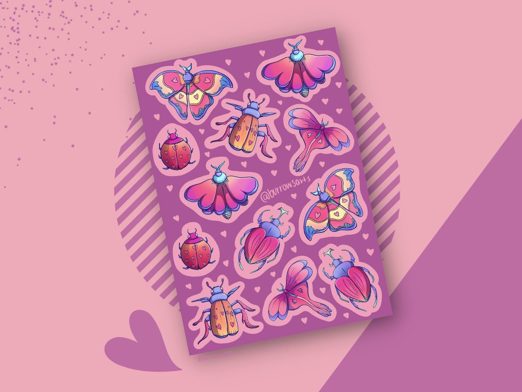 Love Bugs - Sticker Sheet, Love Forest